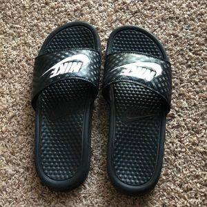 Nike logo slide sandals